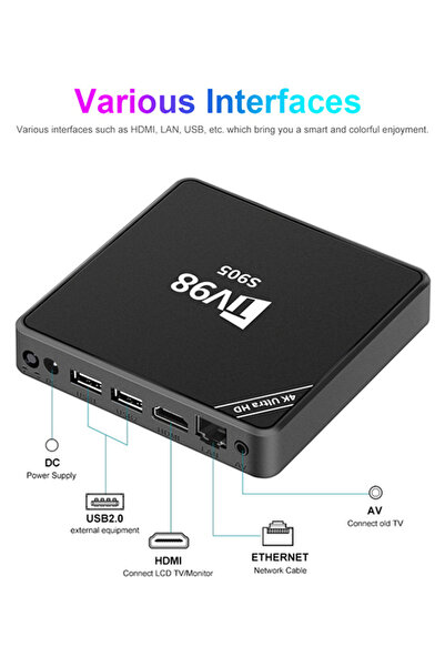 TV98 Smart Top Box S905 4K HD WiFi Android Set TV box
