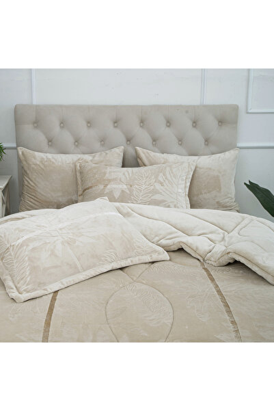 sadir Roma Velvet Winter Double Bedspread Set - 6 Pieces