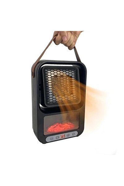 OEM Mini portable fan heater with fireplace effect, 500 W, 360 degree adjustable, 24 X 15.5 CM