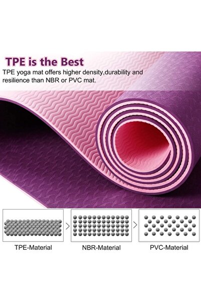 SKY LAND Non-Slip Yoga Mat EM-9304-P 6mm TPE for Yoga, Pilates, HIIT & Home Workouts Purple