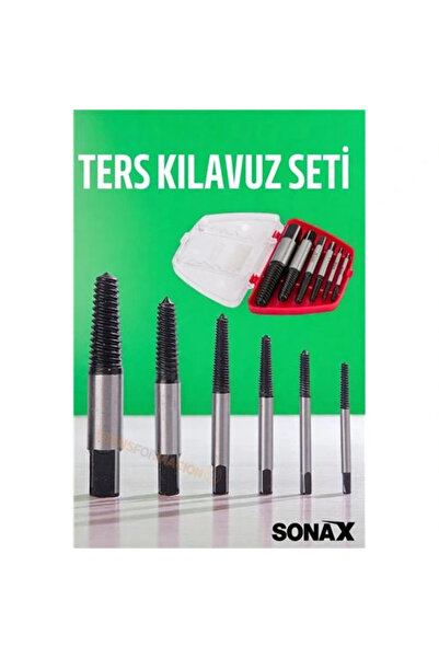 shopwave Ters Kılavuz 6 lı Set Saf Çelik Kırık Civata Vida Sökücü Kırılmış Vi...