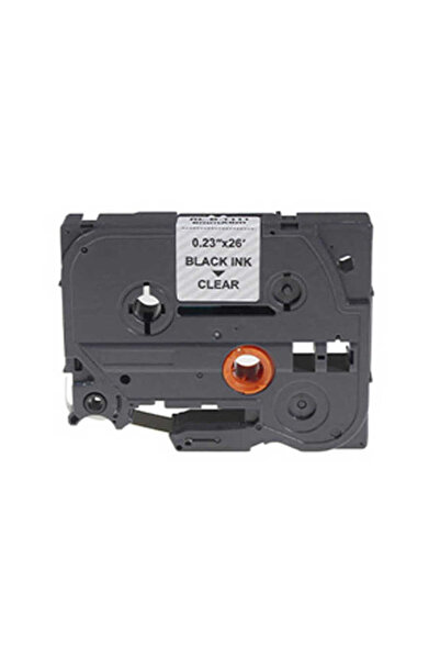 Brother P-Touch Tze-111 Compatible Black on Clear Label 6mm X 8m