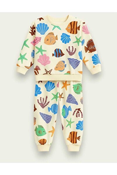 ÖYKÜ KİDS Seashell Patterned Silky Suit 2-8 Years Old