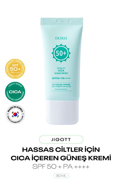 Jigott Hassas Ciltler İçin Yüksek Korumalı Güneş Kremi Doris Vitality Cica Sunscreen SPF 50