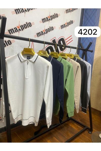 ANATOLIATEKSTILE Men's Polo Sweater – Zipper Collar, Elegant Casual Style