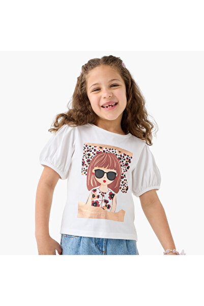 Lee Cooper تي شيرت بطبعة جرافيكية ورقبة دائرية وأكمام قصيرة