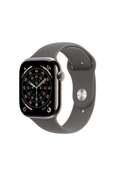 Apple Watch Series 11 GPS + Cellular, 42 mm Natürel Titanyum Kasa ve Taş Gris...