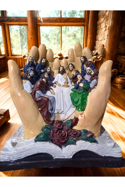 Yaratıcı sanatlar atölyesi El Yapımı Son Akşam Yemeği Sahnesi İsa ve 12 Öğren...