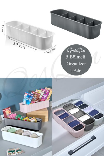 QesQin Organizator za ladice sa 5 odjeljaka | Organizator za čarape, donji ve...