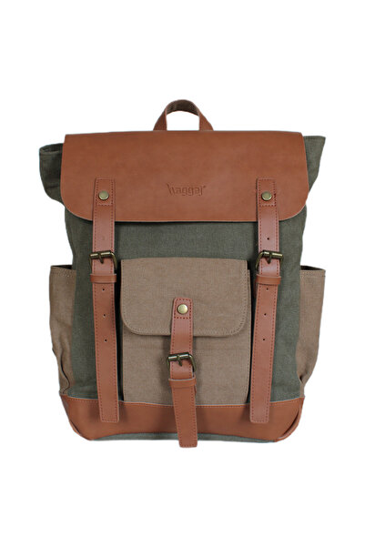 Suat Saraç Canvas Fabric Backpack with Laptop Compartment