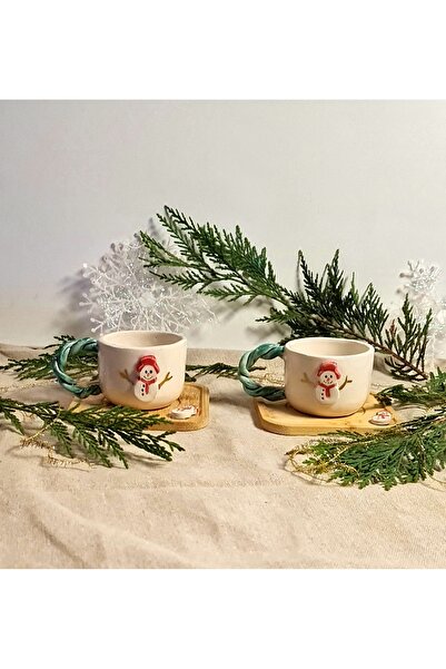 senseoftouch New Year's Turkish Coffee Cup Handmade Ceramic New Year