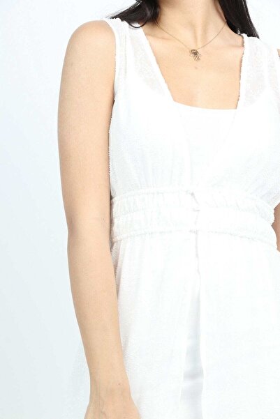 Kitschen Sleeveless Gathered Jacket