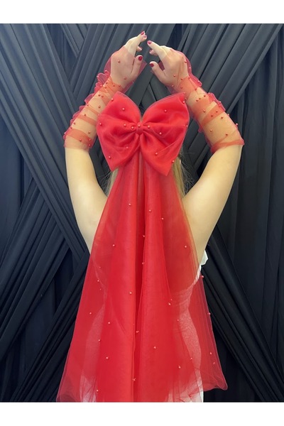 ecrin tuhafiye hobi İncili Fiyonk Gelin Duvak İncili Eldiven Seti -after Pa...