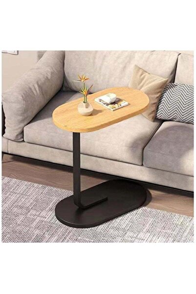 fulina C Shaped Side Table, Coffee Table, End Table Under Sofa Living Room Table Snack Laptop Holder Stable