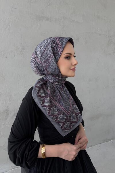 Byedauzunlar Eșarfă gri Elvin Bohemian din mătase modal