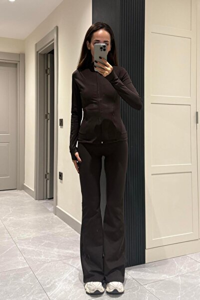 Nazliye Acı Kahve Pamuklu Üçlü Takım