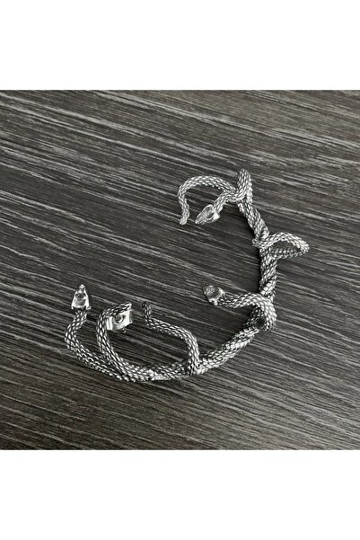 Viking Ear Cuff Çoklu Yılan Tasarım Çivi Model S+ Kalite 316L Paslanmaz Kararmaz Çelik Küpe Tekli