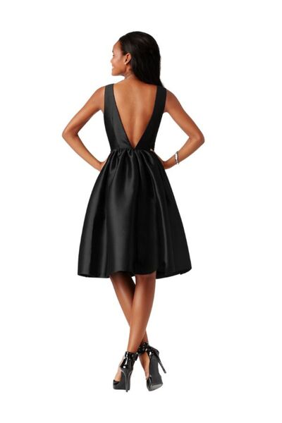 Jovani New York Rochie de ocazie neagra midi baby doll din taffeta