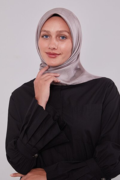 Levidor Μεταξωτό μαντήλι με μονόγραμμα με ρίγες στην άκρη από μετάξι K.Vizon