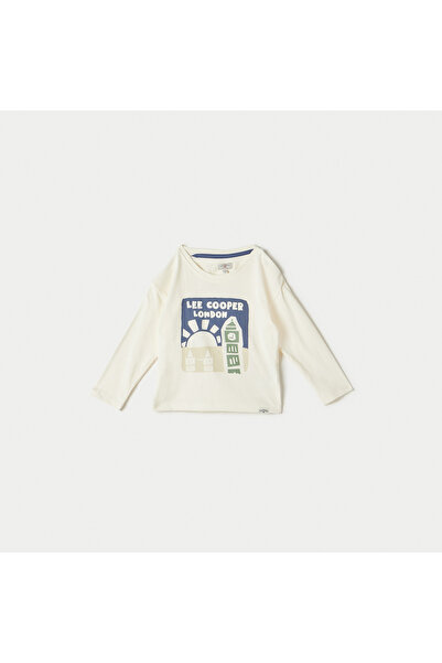 Lee Cooper تي شيرت بطبعة جرافيكية مع أزرار للإغلاق وأكمام طويلة