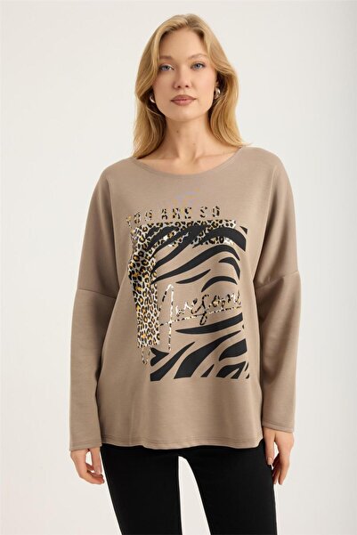 HomeStore Επιχρυσωμένη Μπλούζα Λεοπάρ