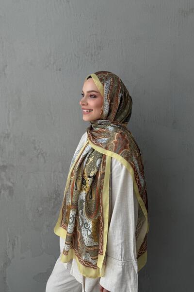 Byedauzunlar Yellow Mahra Authentic Indian Silk Shawl