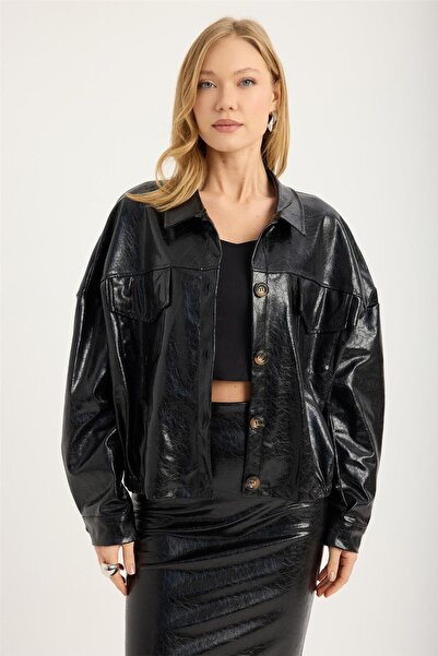 HomeStore Sderi Çatlak Desenli 2 Cepli Ceket