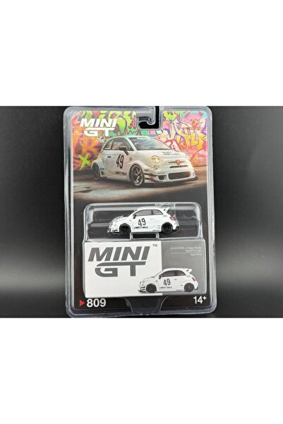 mini gt نموذج سيارة BL 809 LB-WORKS x Abas Works ABARTH 595 باللون الأبيض الغ...