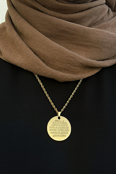 Mivra Kadın Çelik Ayet-el Kürsi Kolye