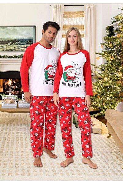 Welike Men's pajamas with Christmas motifs HO HO HO