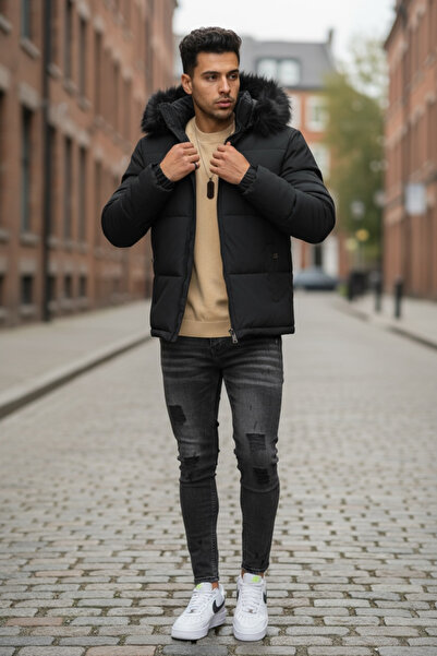 dehaine Men's winter jacket, fur lined, 2333