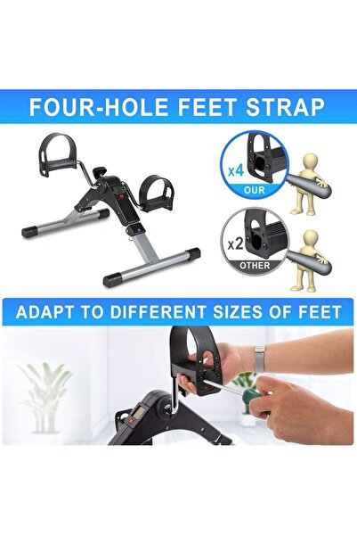Genaric Pedal Exerciser Bike Drive Exercise Peddler Digital Foldable Mini Floor Foot Leg Fitness