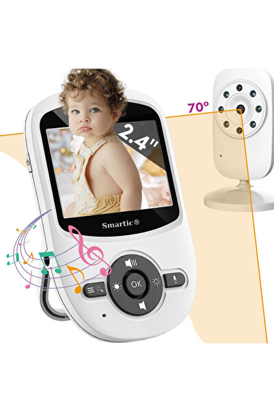 SMARTIC Baby Monitor WiFi SMARTIC, Video 360°, AI Night Vision, VOX, Ecran HD 5", Bidirecțional, Raza 300m