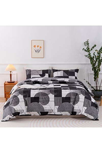 ShinyFlower طقم لحاف شتوي من القطن المحشو، 8 قطع، قماش ناعم، مقاس مزدوج 240×220 سم