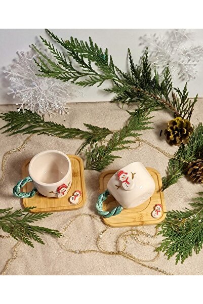 senseoftouch New Year's Turkish Coffee Cup Handmade Ceramic New Year