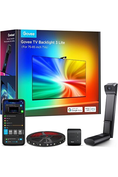 Govee TV Backlight 3 Lite, RGBICW LED Backlight with Camera for 75-85" TVs, Wi-Fi & App Control