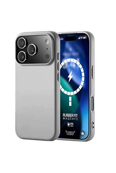 Buff iPhone 17 Pro Max MagSafe Rubber Fit Silikon Kılıf - Gri