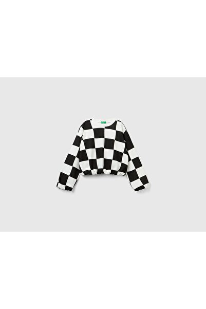 United Colors of Benetton Girls' Long Sleeve Checkered Jacket