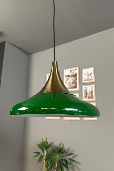 Bamyum Paladin Yeşil Eskitme Başlık Tekli Avize Sarkıt Lamba Otel Restoran Mu...