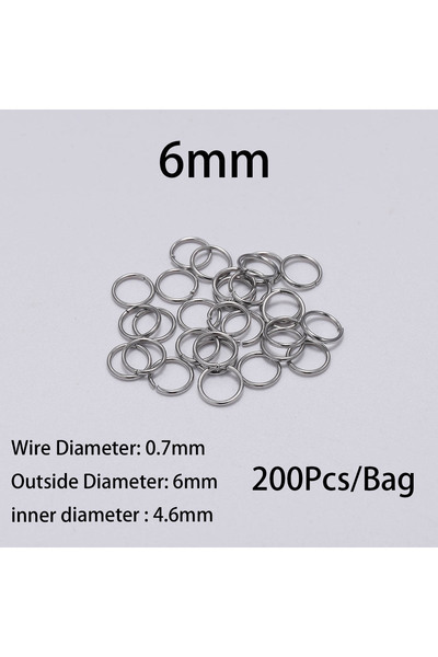 Choice 0.7 x 6mm 200pcs 30-200Pcs 3-25mm Stainless Steel Split Ring Open Single Loops Jump Rings Connector