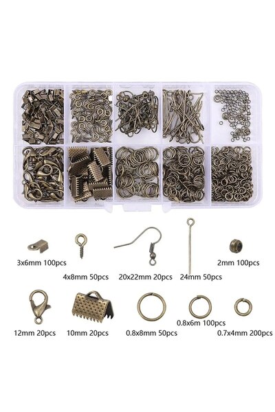 Choice Bronze 700PCS 4Color 10 Grid Box Decoration Accessories Lobster Buckle Horse Buckle Opening Single C