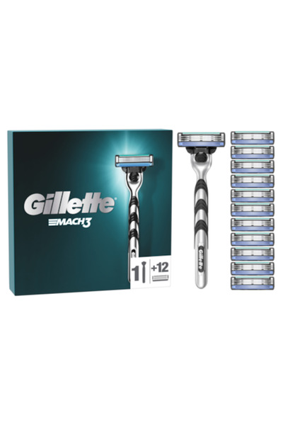 Gillette Aparat de ras Mach3 pentru bărbați, 1 mâner + 12 cartușe de schimb (...