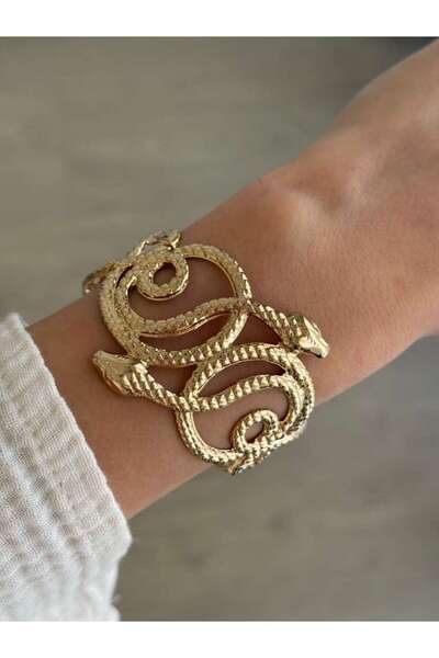 İREM YILDIZ Trend Yılan Model Gold Kelepçe
