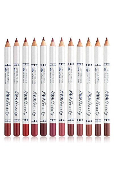 real beauty مجموعة أقلام تحديد الشفاه متعددة الألوان، 12 قطعة