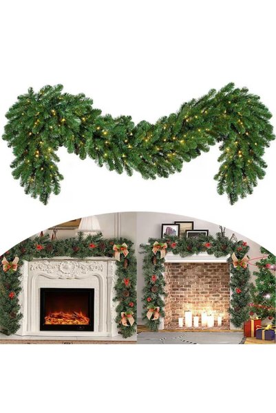 varioshop Decorative Christmas Garland, 270 cm, Fir Look, Green