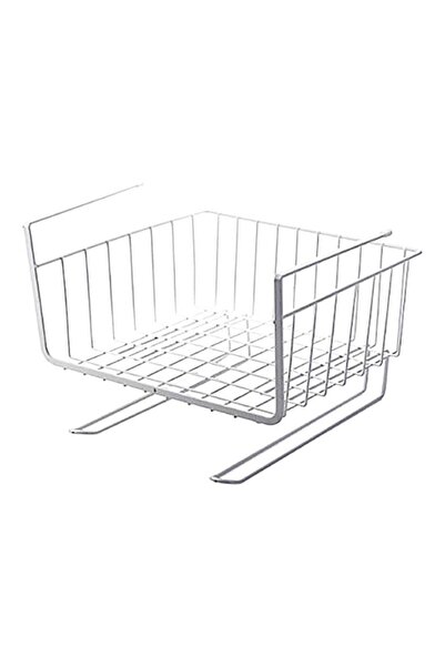 HALAMODO White Under Shelf Storage Basket 8x11x10inch