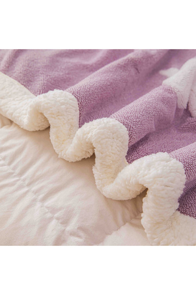 Cocolino 3D Fur Blanket – Soft, Warm and Elegant, Butterfly Print, 200×230 cm-Purple