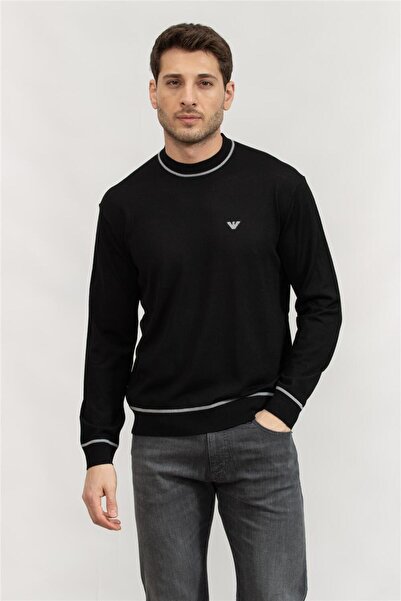 Emporio Armani Men's Crew Neck 100% Wool Sweater - 6D1MXH 1MJLZ F036