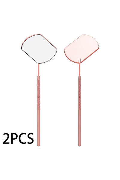 choice2 مرآة فحص رموش دوتريو روز جولد قطعتين، مرآة تجميل متخصصة من الفولاذ ال...