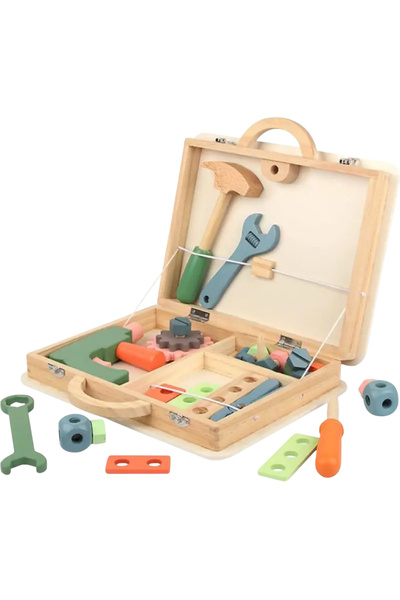 Krista Set geantă de scule cu roți zimțate, din lemn